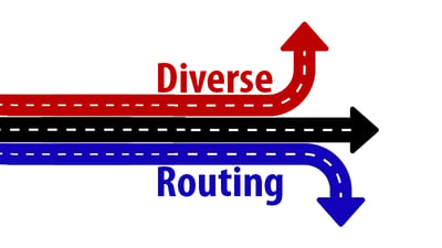 Diverse routing is where the carrier provides more than one route to bring the ISDN 30’s from the exchange. Alternative routing provides two different cables from the local exchange to your site. This helps ensure your service will be maintained and protect against cable failure. 